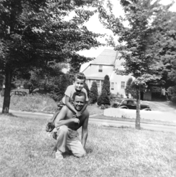 Richard and his father Paul at Pine Bush, New York in 1951