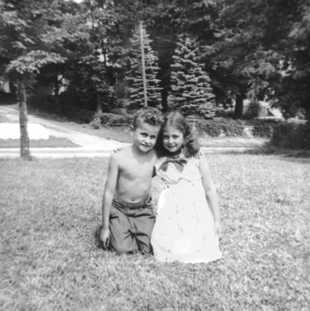 Cousin Susan (mothers side) and Richard at Pine Bush, New York in 1950