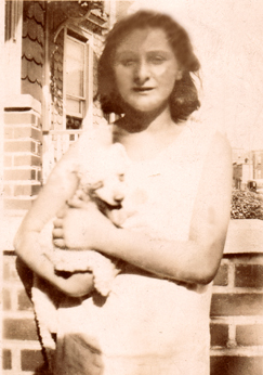 Aunt Lilly - mothers sister with a dog named Pinkie  (circa 1930)