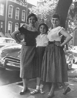Left to right: Marilyn, Susan and Ruth (Richard's cousins - mother's side) in front of our grandparents' house (1955)