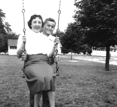 Richard and his aunt Rose - father's side (1956)