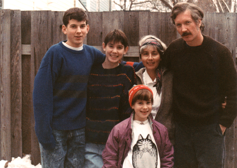 Jim & Ruth with their children Ian, Caitlin & Karin (circa 1990). Jim - Richards roommate in Cambridge, MA , mid 1960s.