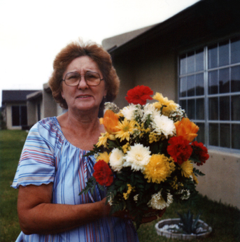 Hilda (Richards mother) at the back of her house in Margate, Florida (1981)