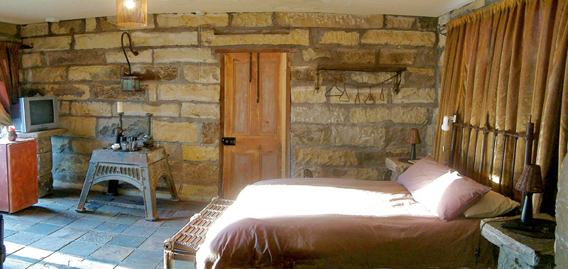 One of the bedrooms in the guest house