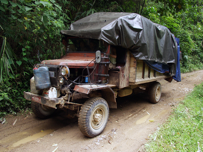 Lorry on a road to Nan Shan