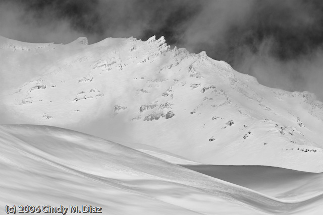 Shasta, Seargents Ridge Background, Avalanch Gulch Foreground