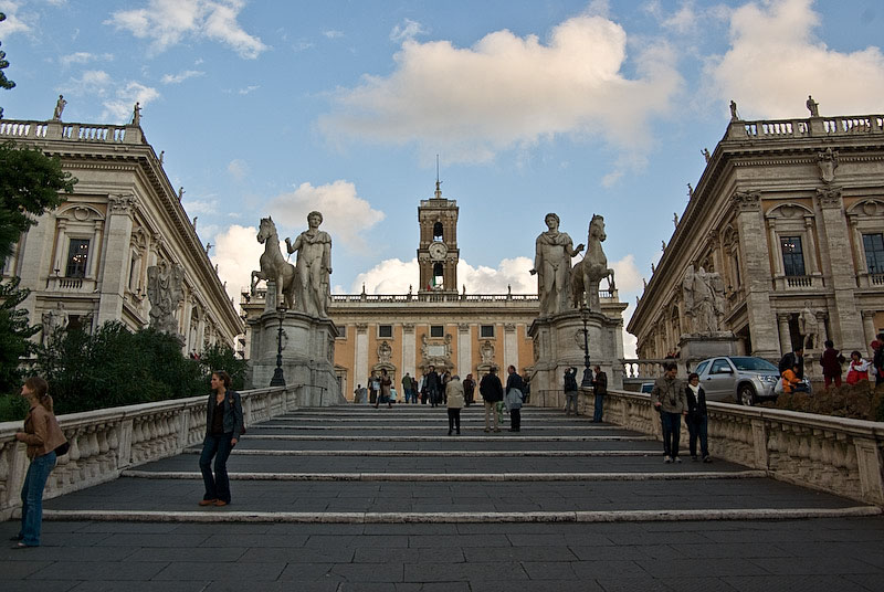 View up the steps towards Capitoline Hill