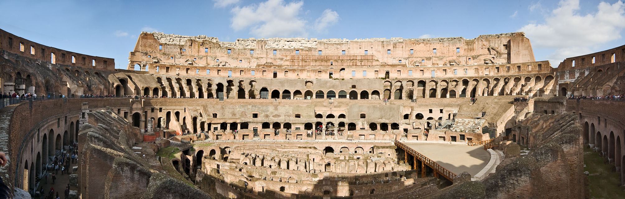 Inside of the Colosseum - side view