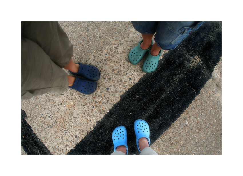 blue crocs meet green crocs meet cyan crocs......