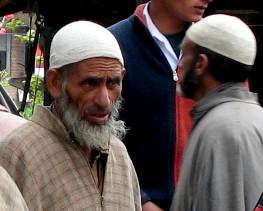 old muslim in the market, kashmir