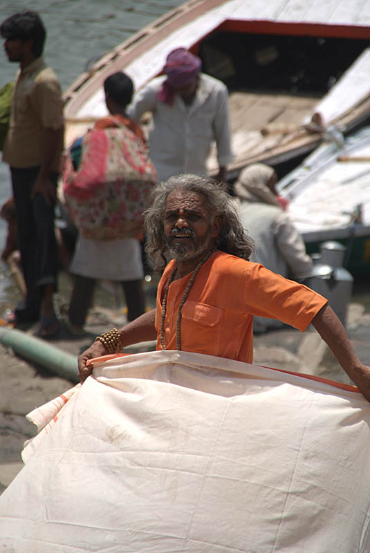 Drying his Dhoti