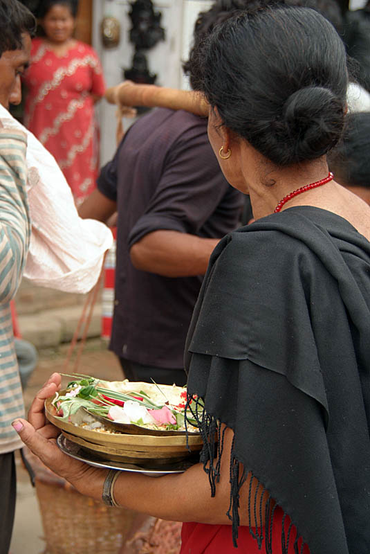 Woman with Offerings Pancha Dan