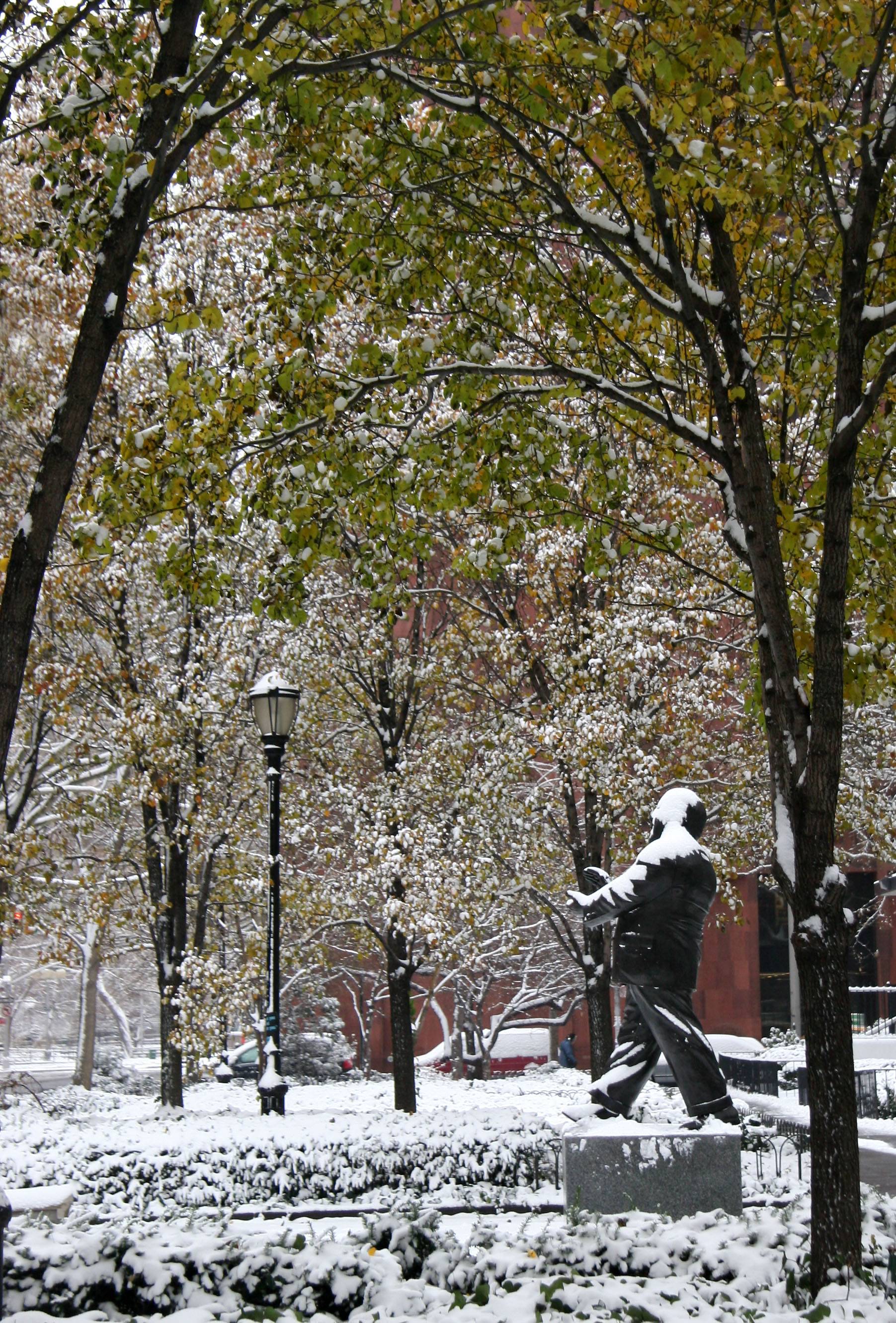 Mayor LaGuardia Statue & NYU Library