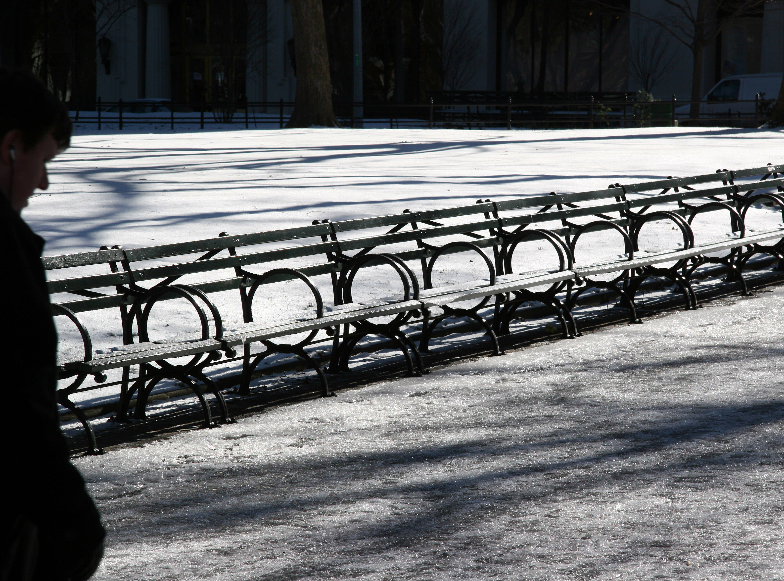 Entering the Picture of Empty Benches