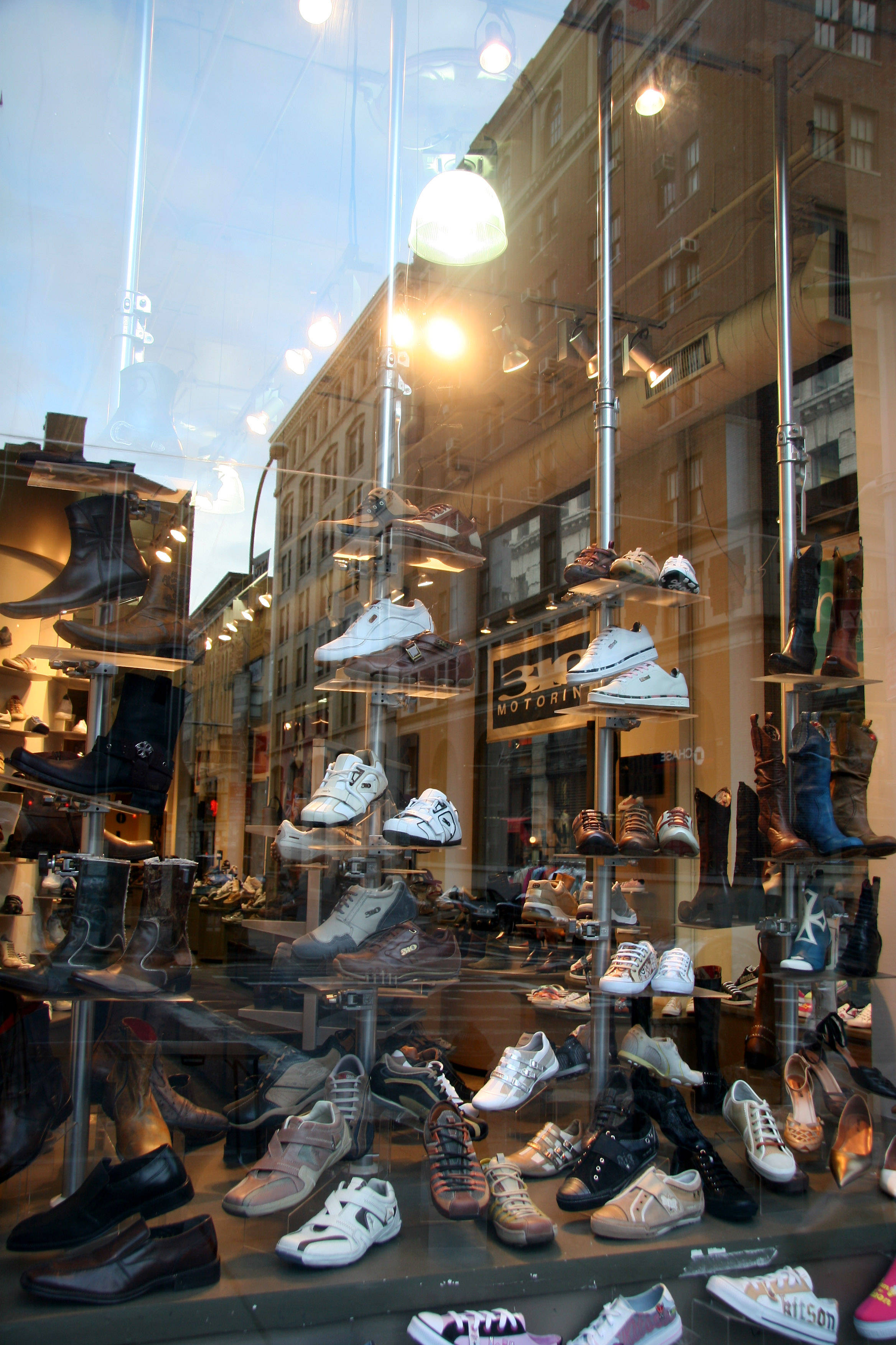 Shoe Window Reflections at Spring Street