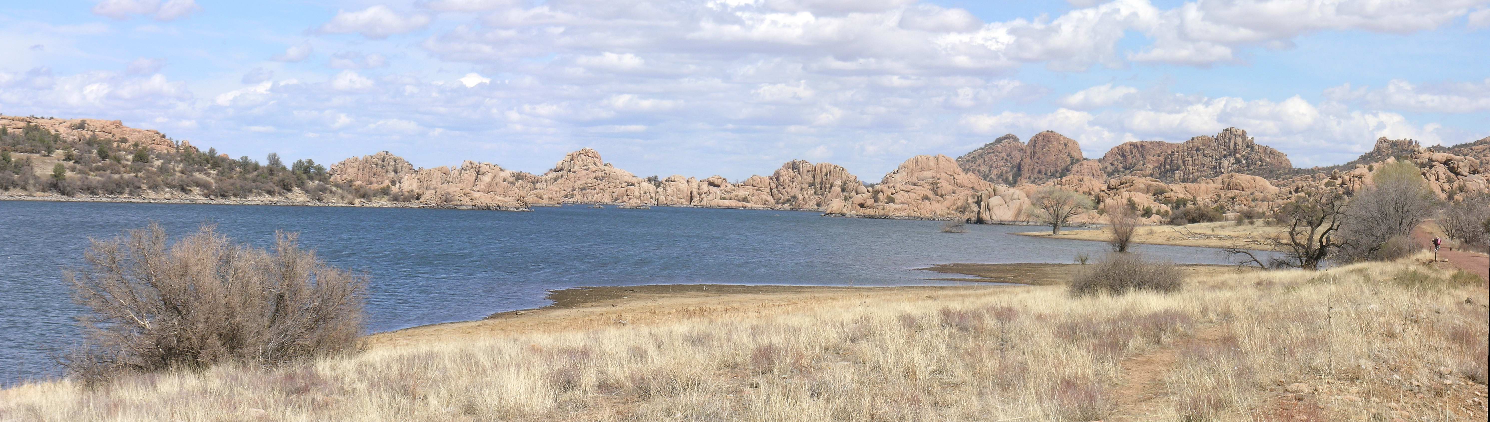 Closer view of the rugged rocks at Watson Lake