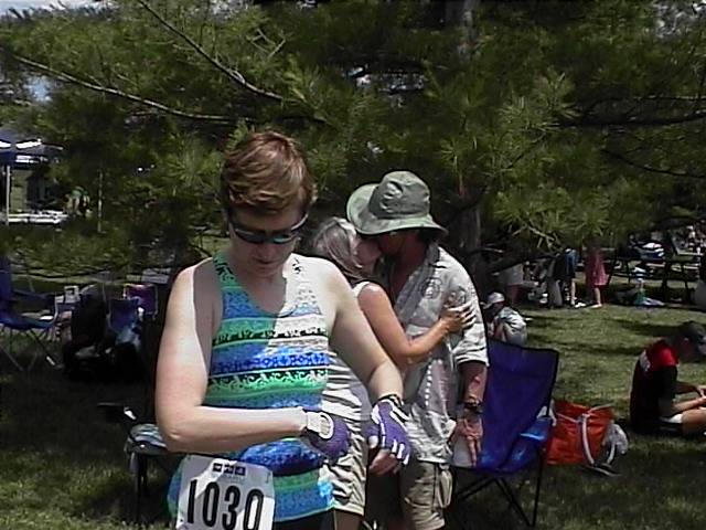 Putting on the bike gloves, but wait, what is happening behind me? Guys, go get a room.