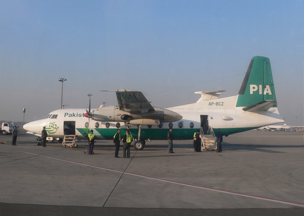 PIA Fokker F27 at Lahore Airport (Allama Iqbal International Airport) - 861.JPG