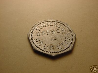 OK Perry Foster's Corner Drug Token $52 sold by oktokenman bought by shawneetokens a.JPG