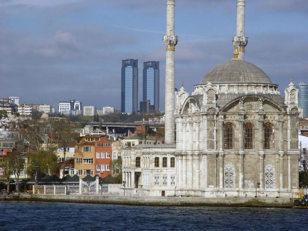 Istanbul Ortaky Mosque along Bosporus 2003 12 10