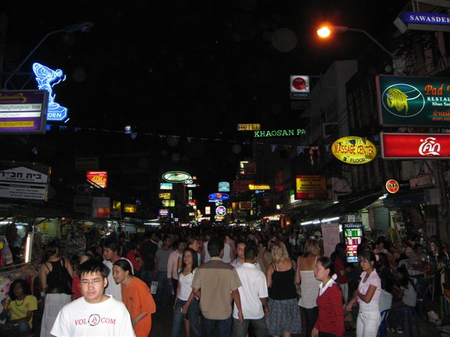 walking down Khao San Road