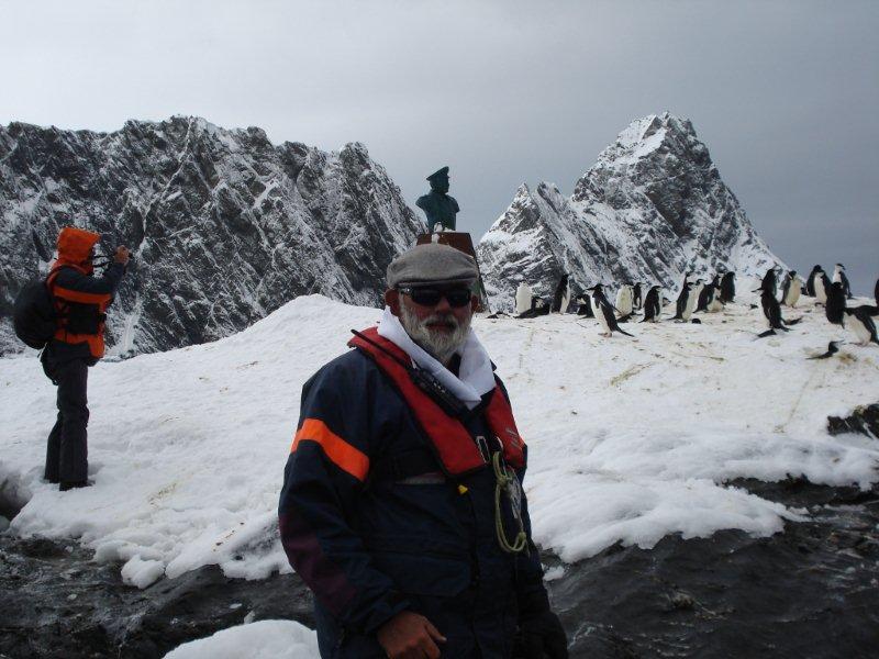 I finally get to land at Point Wild on Elephant Island, where Shackletons men camped under their boats