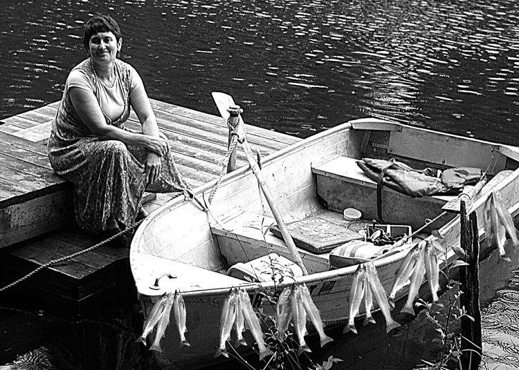 Lake Woman and Her Boat (fish added...)