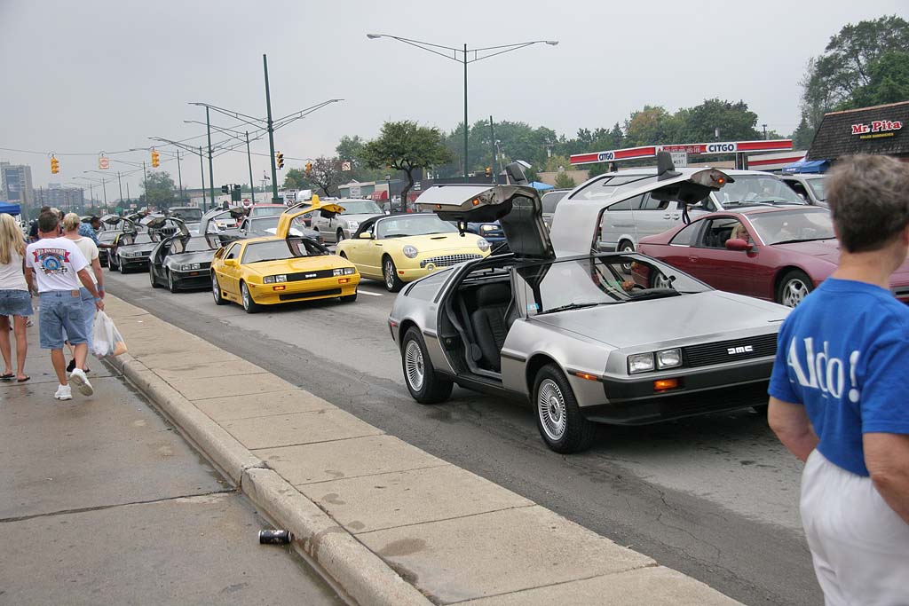 A bunch of Deloreans