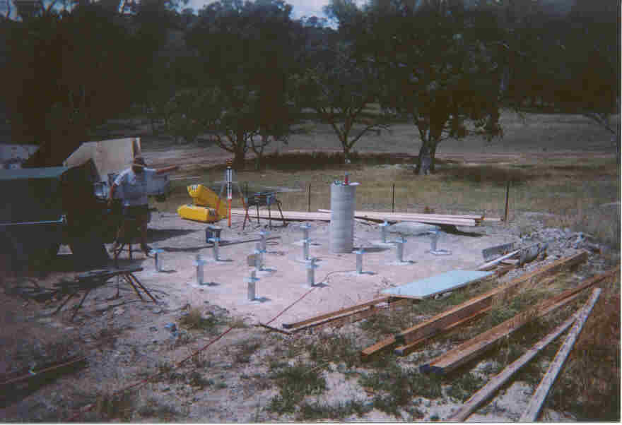 14 building support piers in place