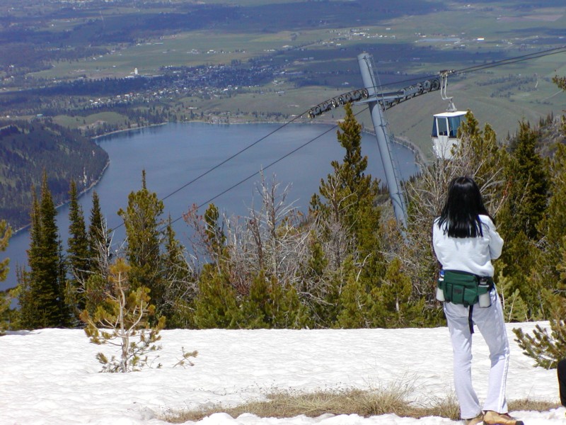 Looking back down the tram