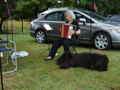 Jan Seifert.  Sofie the dog loves accordian music!