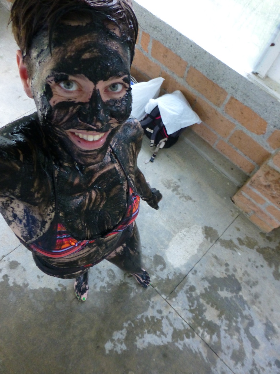 Mud treatment at Termales de San Vicente