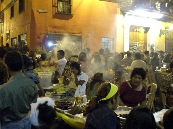 Food stalls during Semana Santa, Lima, Peru