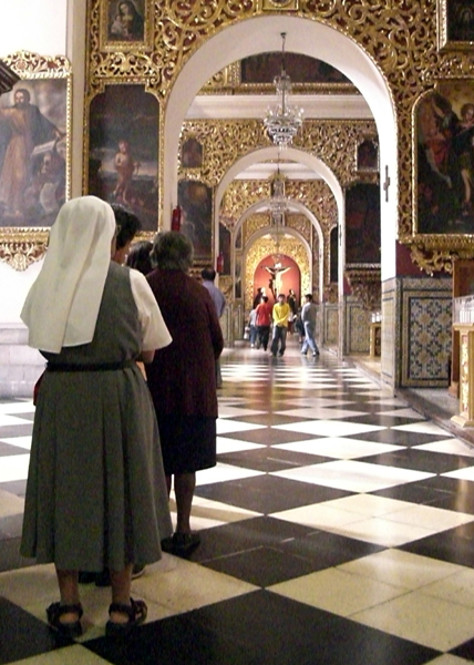 In line for confession, Lima, Peru