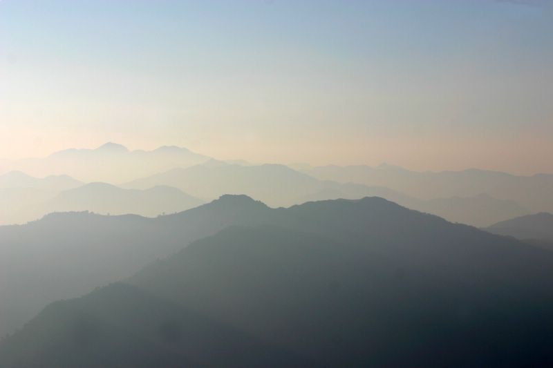 Mountains, Morning glow, Rishikesh, India