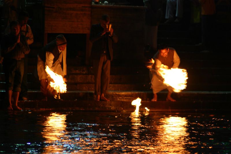 Reflections in the water, Har-ki-pauri, Haridwar, India
