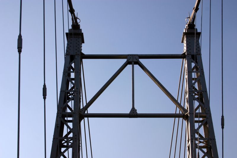 The cables of the Lakshman Jhula, Rishikesh, Uttaranchal, India