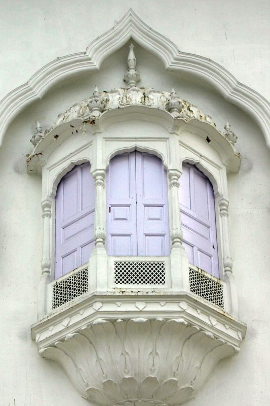 Ornate window of the Akal Takht, Golden temple, Amritsar, Punjab