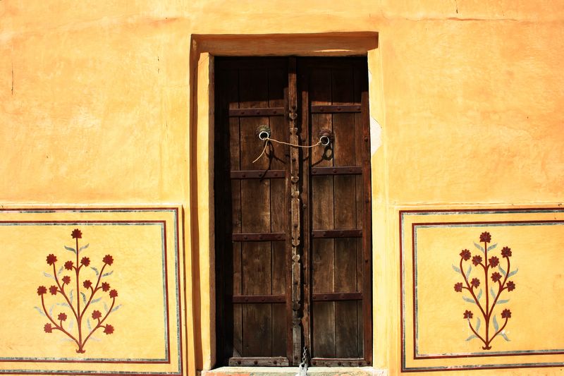 Door against yellow