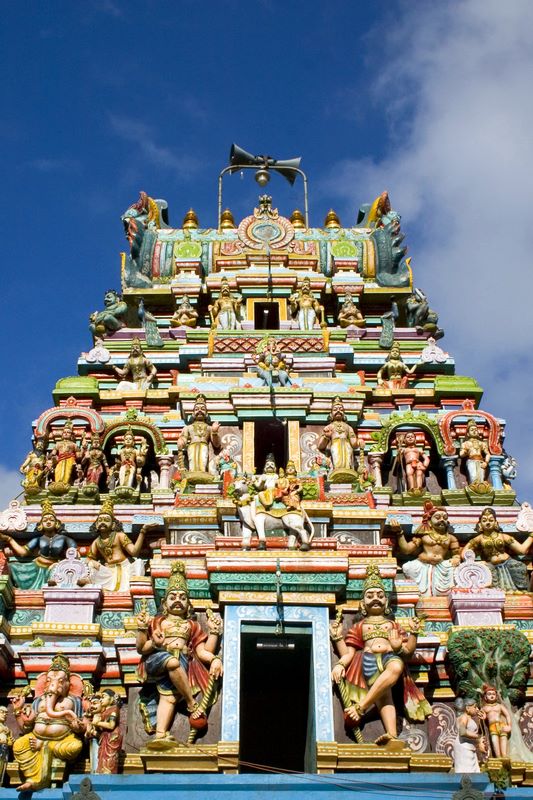 Pazhamudhircholai tower facade, Madurai, India