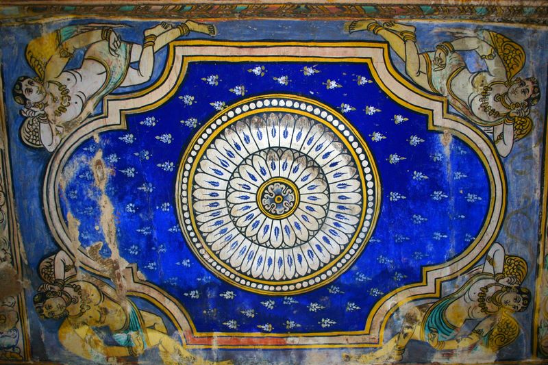 Painting 2 on the ceiling, Brihadeeswara Temple, Thanjavur, India