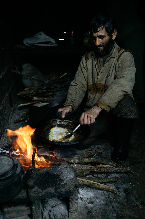 Shepard preparing breakfast