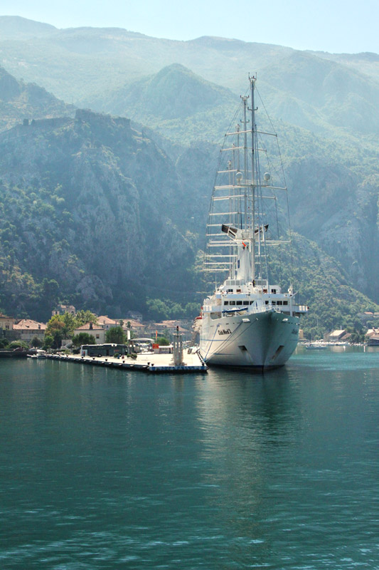 Preparing to dock next to Club Meds ship