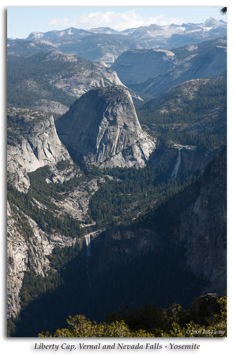 Liberty Cap, Vernal and Nevada Falls from Glacier Point