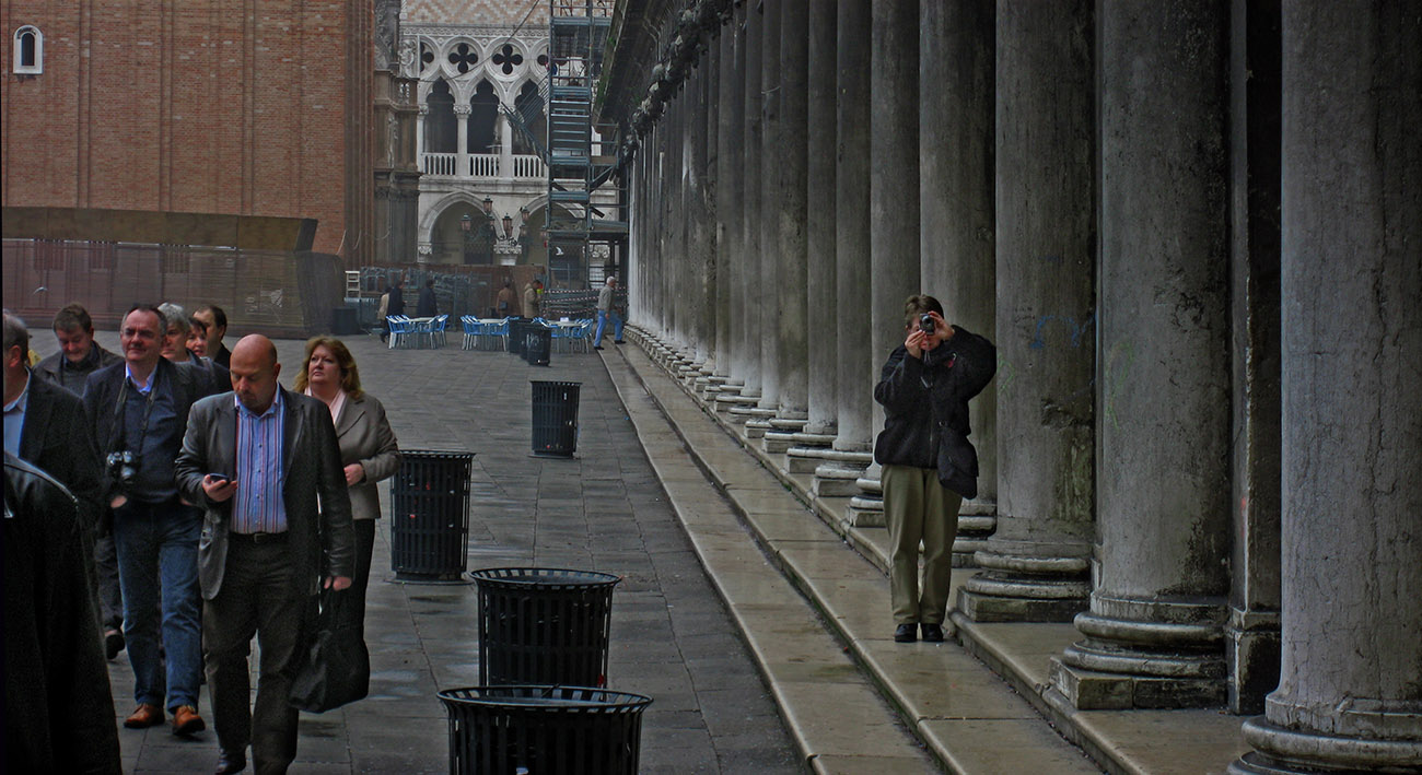 Magaret getting a shot in the Piazza San Marco .. 2967_68