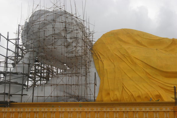 Reclining Buddha Under Repairs (Closer)