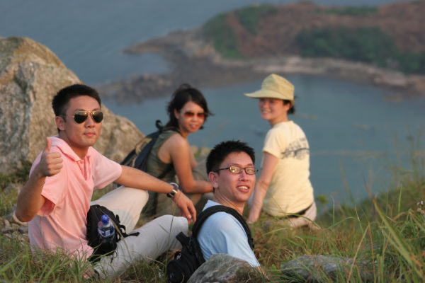 Anson, Joyce, Henry and Lisa with Clearwater Bay in Background