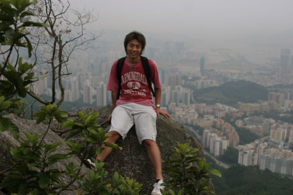 Eric on rock near Lion Rock