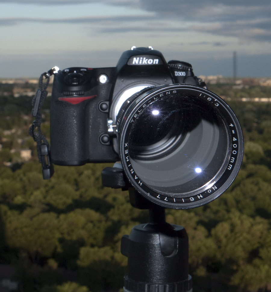 400mm f6.3 Haminmex on D300 front view