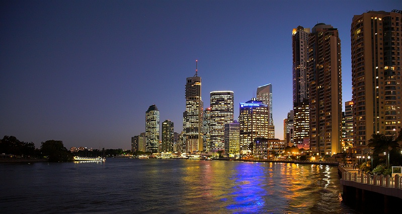 Brisbane Eagle Street Pier at dusk